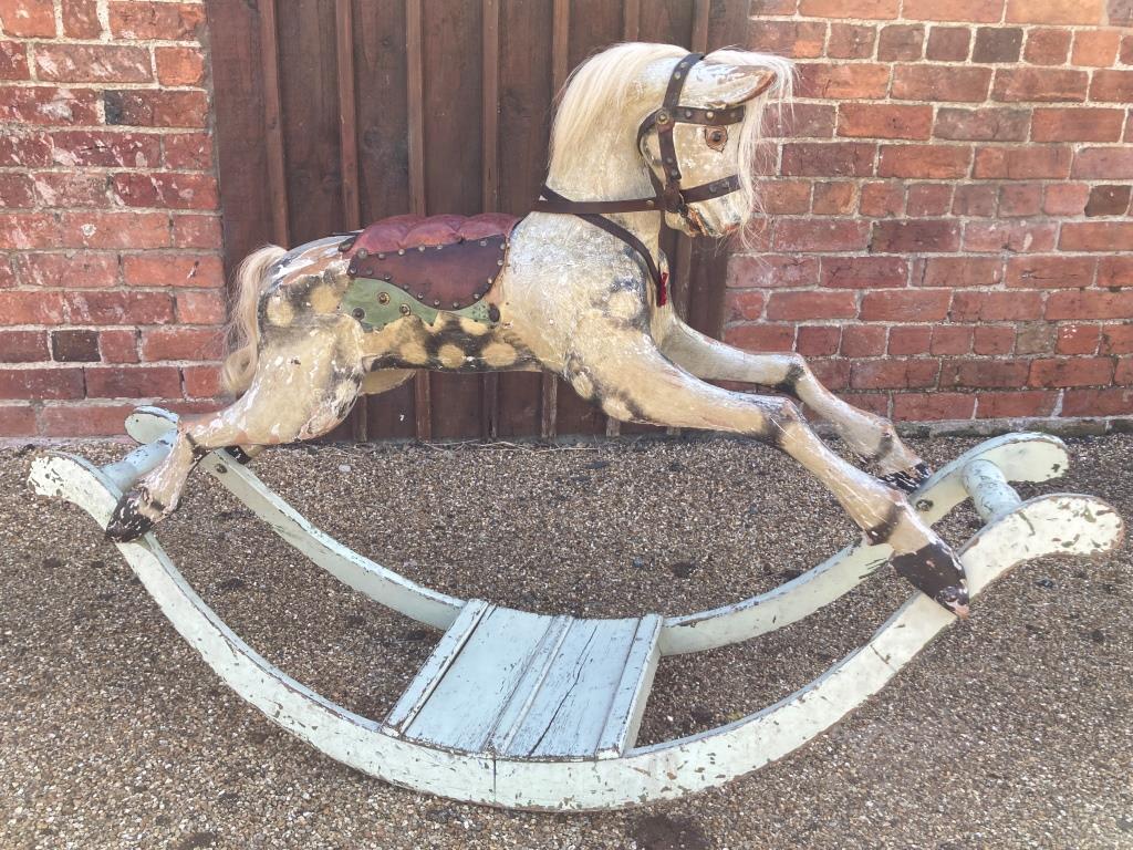 antique bow rocking horse