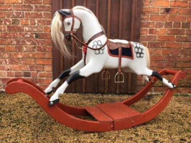 antique bow rocking horse