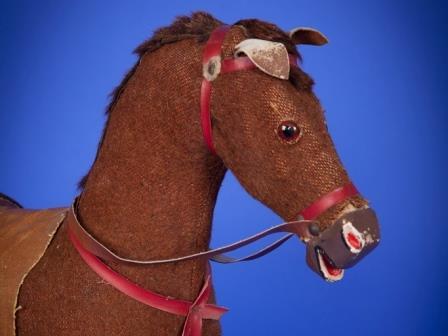 German plush covered rocking horse