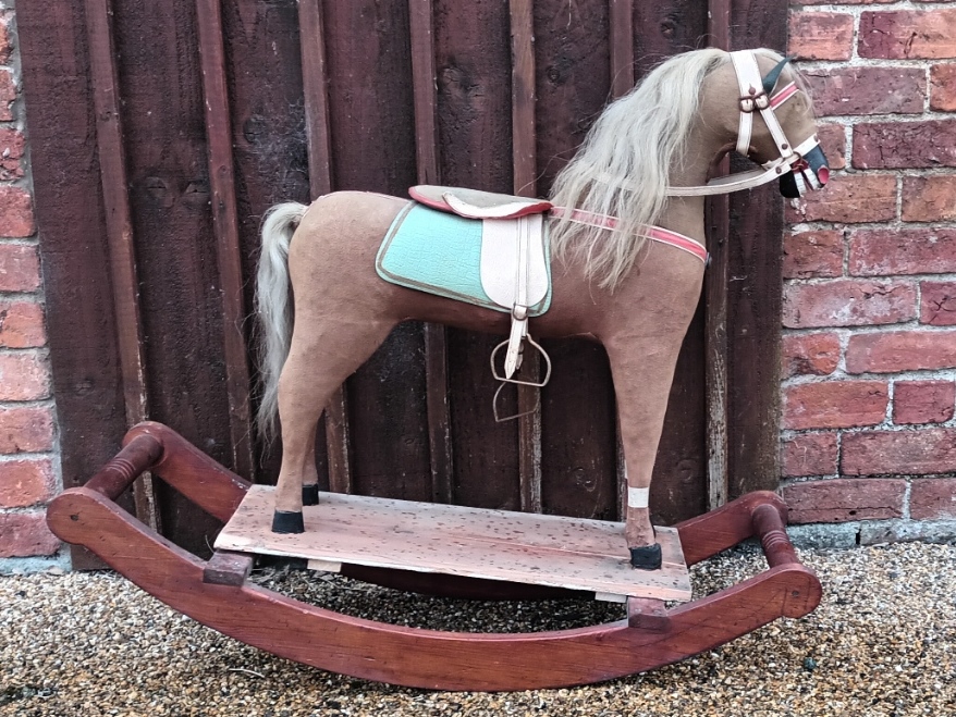 fabric covered bow rocking horse