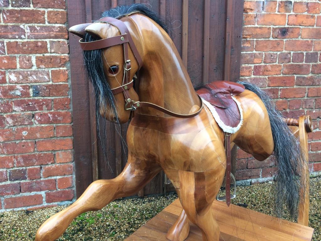 wooden bow rocking horse for sale